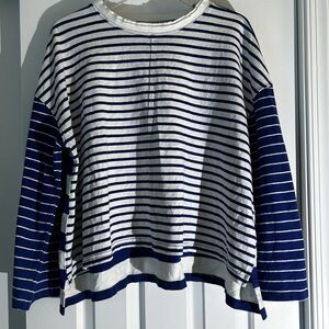 Madewell Striped Cobalt and White Women's Sweater Size M